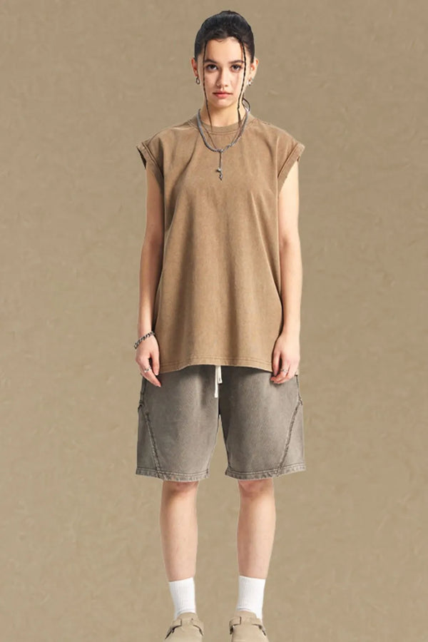 Men's Solid Color Round Neck Tank