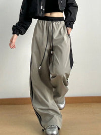Striped Wide Leg Drawstring Pants