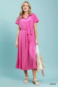 Umgee Collared Belted Midi Dress 100100551271703 57 Affordable Fashion Under $100 Jerry's Apparel 