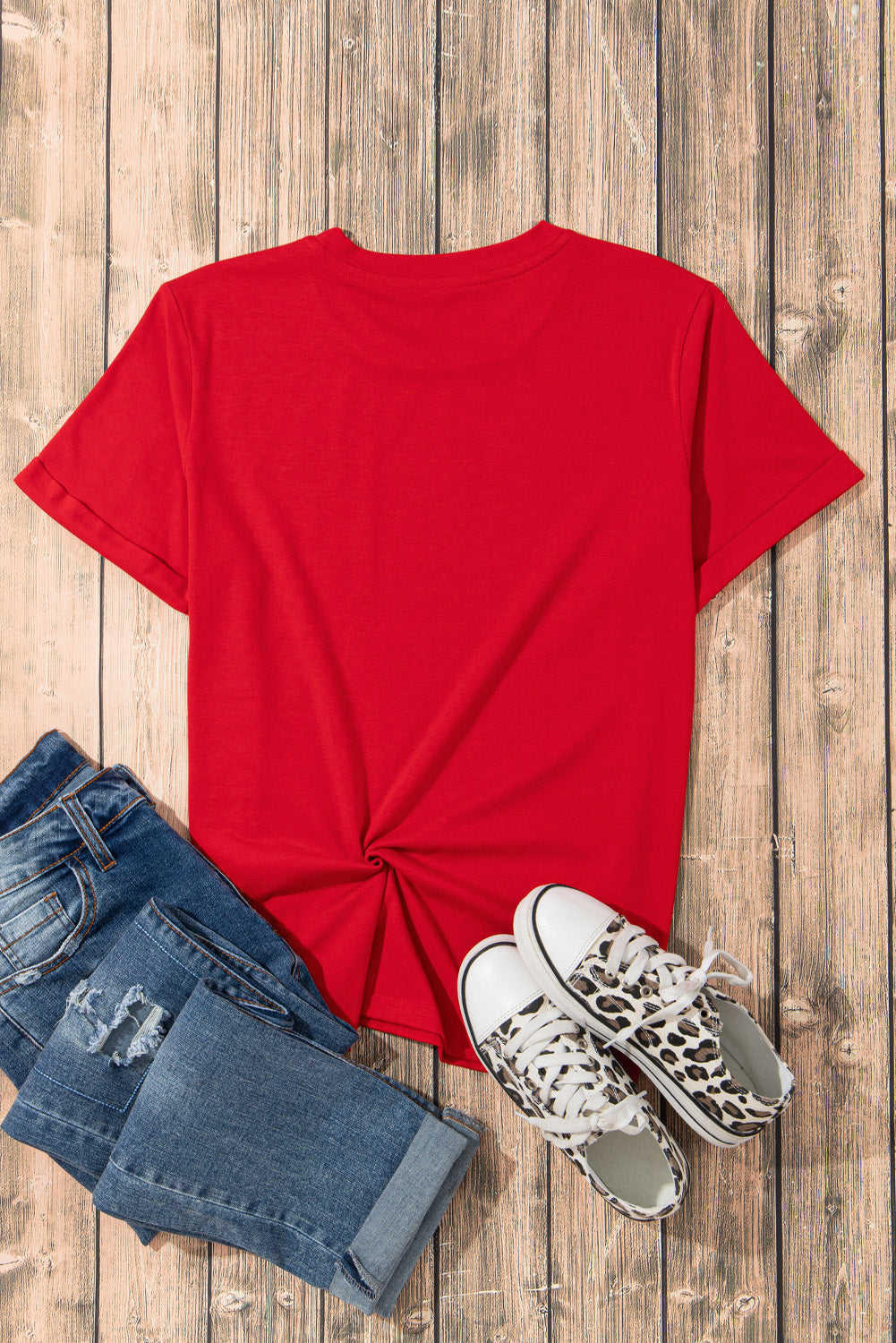 Graphic Round Neck Short Sleeve T-Shirt