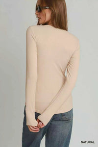 Umgee Brushed Rib Long Sleeve Top 100100587721460 34 Affordable Fashion Under $100 Jerry's Apparel 