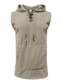 Men's Lace Up Hooded Top