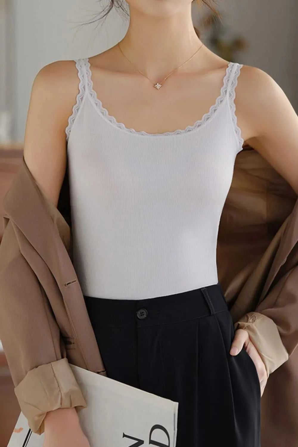 Lace Trim Scoop Neck Cami Top 100100995481321 12 Affordable Fashion Under $100 Jerry's Apparel 