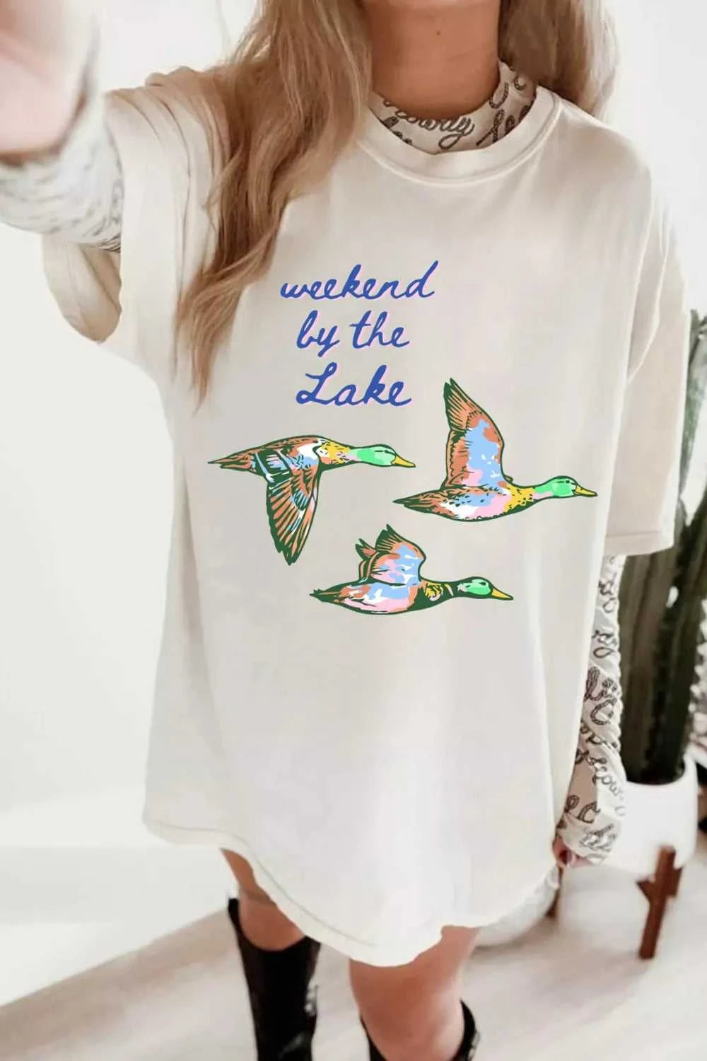 Weekend by the Lake Graphic Oversized T-Shirt 100100671201021 37 Affordable Fashion Under $100 Jerry's Apparel 