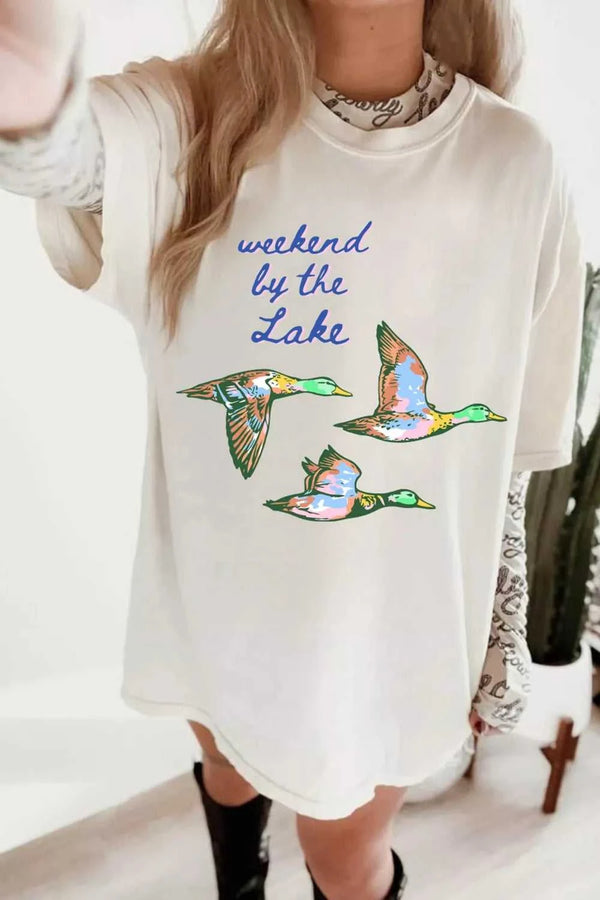 Weekend by the Lake Graphic Oversized T-Shirt 100100671201021 37 Affordable Fashion Under $100 Jerry's Apparel 
