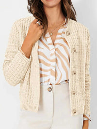 Textured Knit Button-Front Cardigan 100100626365347 44 Affordable Fashion Under $100 Jerry's Apparel 