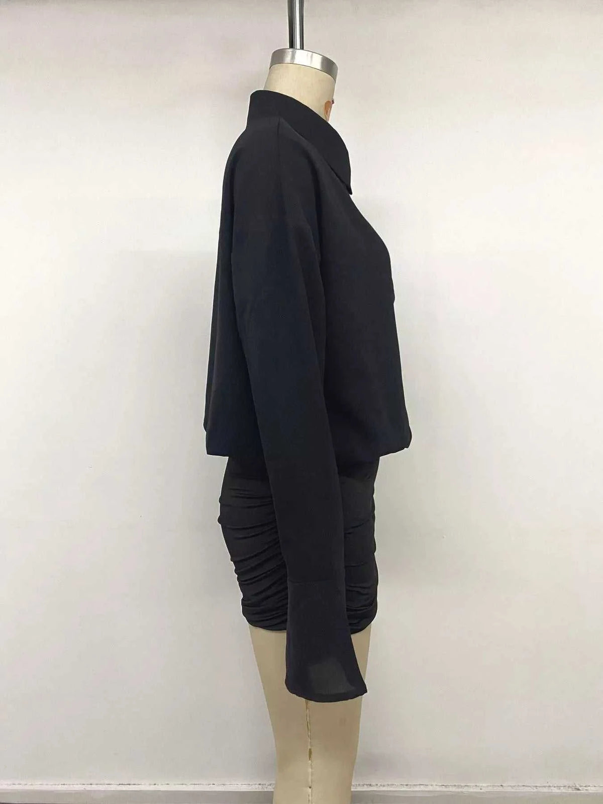 Button Front Flounce Sleeve Bodycon Shirt Dress 101001664786190 49 Affordable Fashion Under $100 Jerry's Apparel 