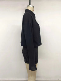 Button Front Flounce Sleeve Bodycon Shirt Dress 101001664786190 49 Affordable Fashion Under $100 Jerry's Apparel 