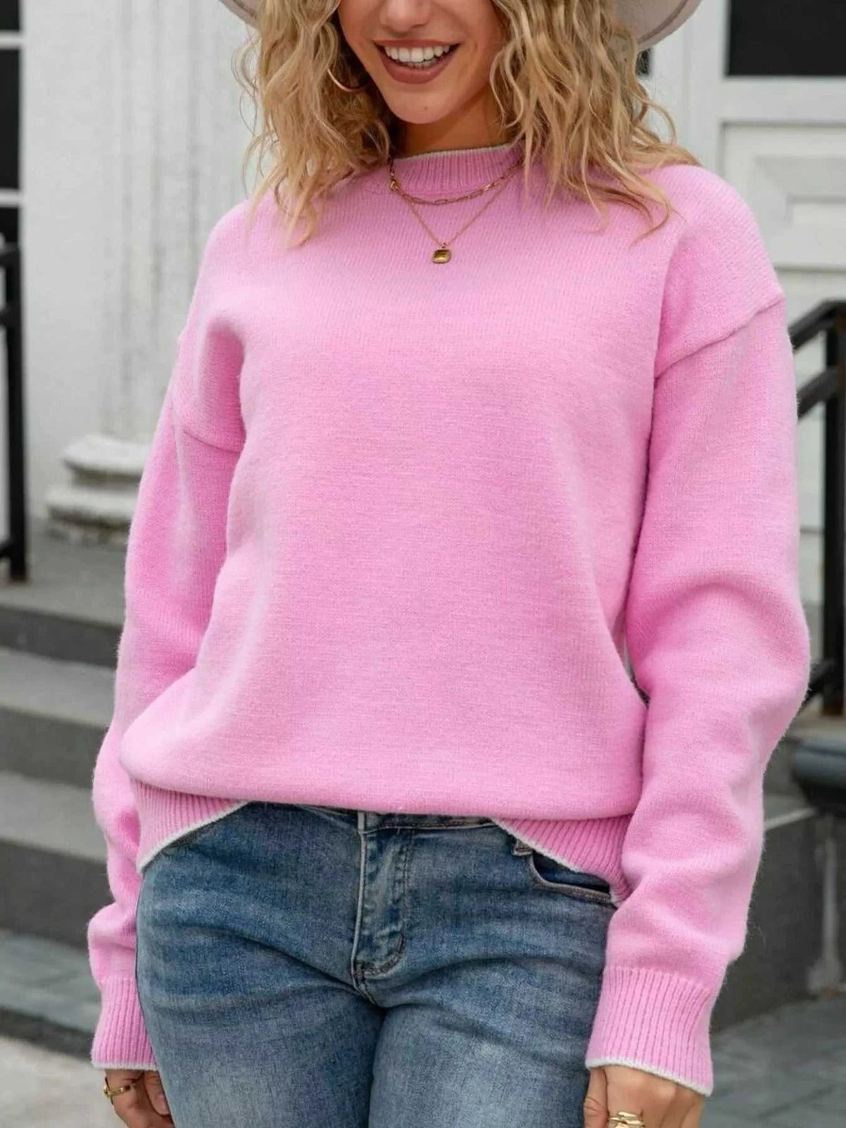 Bow-Back Round Neck Sweater 100100213486101 49 Affordable Fashion Under $100 Jerry's Apparel 