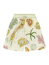 Printed Button Up Shirt and Shorts Set