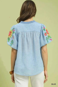 Umgee Embroidered Puff Sleeve Top 100100345841904 55 Affordable Fashion Under $100 Jerry's Apparel 