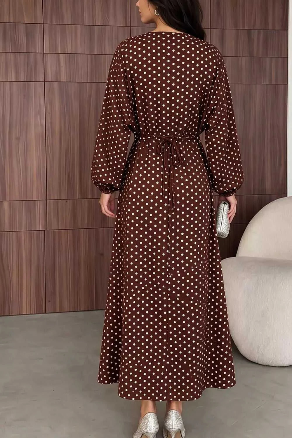 Polka Dot Long Sleeve Maxi Dress 101001469171625 35 Affordable Fashion Under $100 Jerry's Apparel 