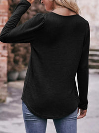 Pleated Square Neck Long Sleeve T-Shirt 100100387874963 31 Affordable Fashion Under $100 Jerry's Apparel 