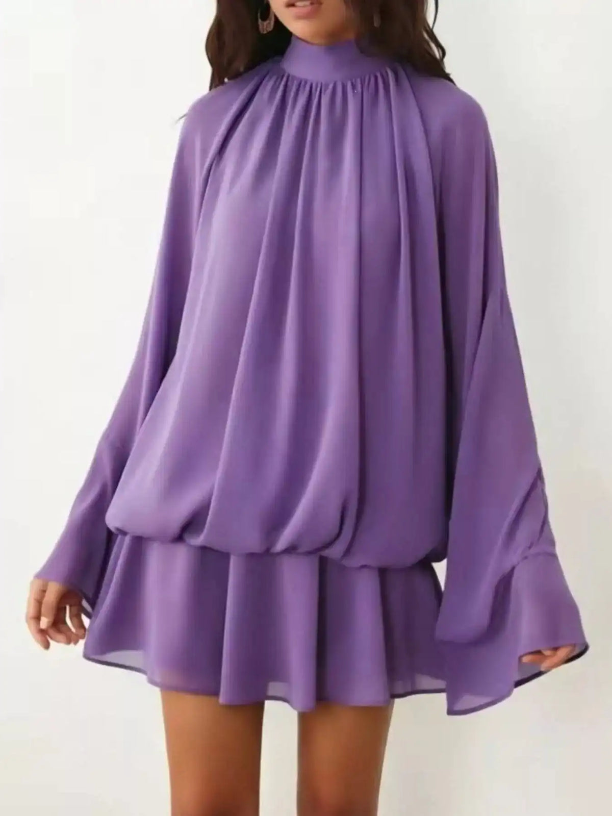 Tie Back Flare Sleeve Mini Dress 101001243212797 45 Affordable Fashion Under $100 Jerry's Apparel 