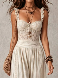 Boho Lace Corset Bodice Jumpsuit with Harem Pants 101001053483751 81 Affordable Fashion Under $100 Jerry's Apparel 