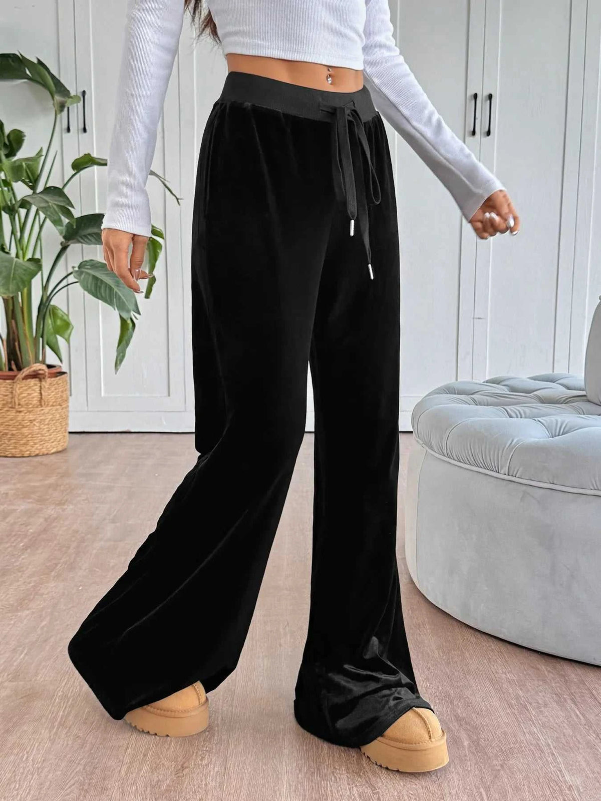Wide-Leg Drawstring Pants 100100507541531 31 Affordable Fashion Under $100 Jerry's Apparel 