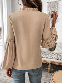Perfee Frill Tie Neck Long Sleeve Blouse 100100140621598 33 Affordable Fashion Under $100 Jerry's Apparel 