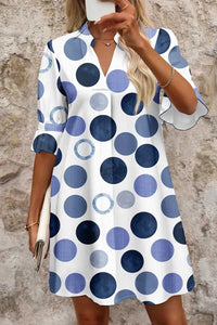 Polka Dot Print Flounced Half Sleeve Casual Vacation Style Mini Dress 100100695841093 43 Affordable Fashion Under $100 Jerry's Apparel 