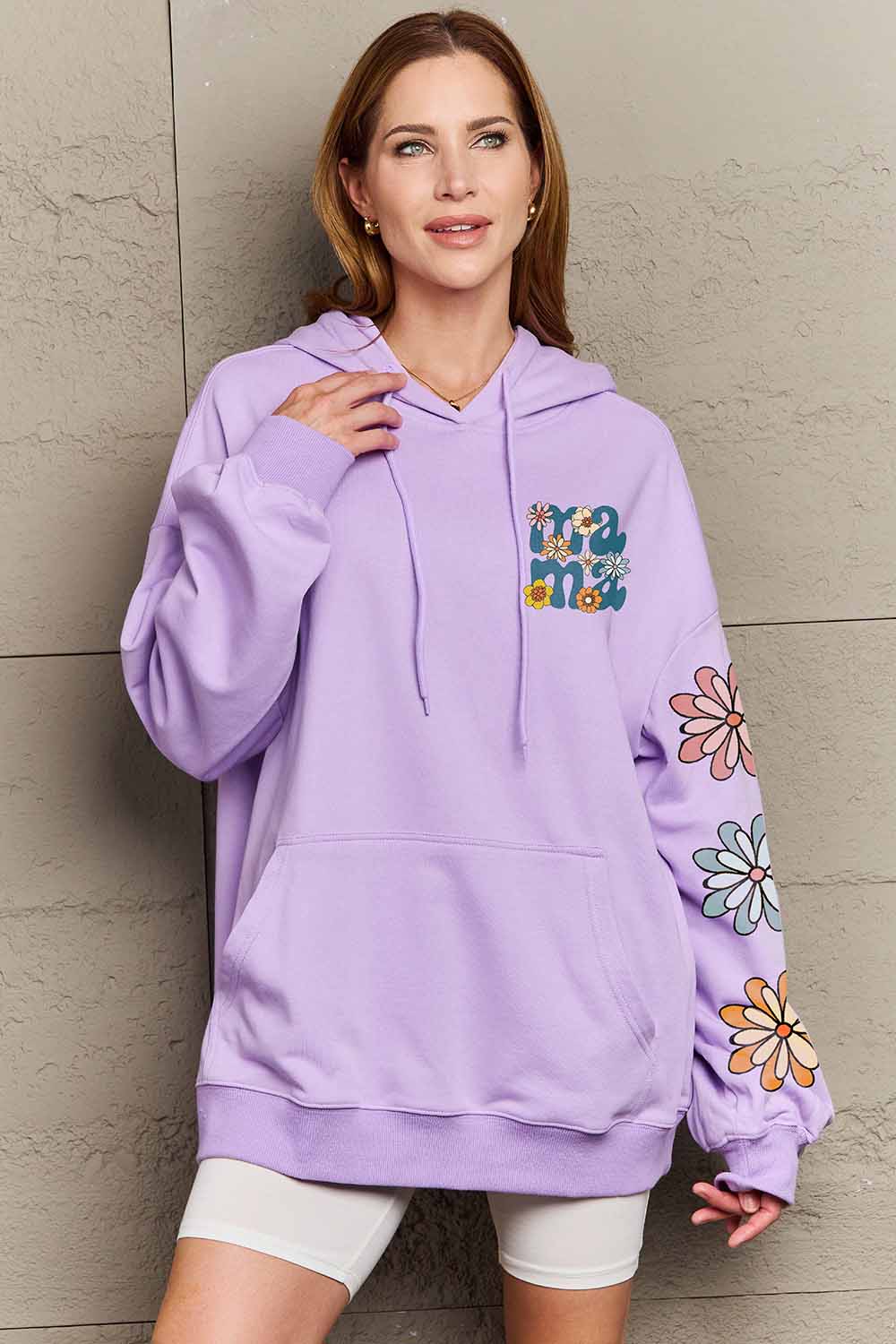 Full Size MAMA Graphic Dropped Shoulder Hoodie