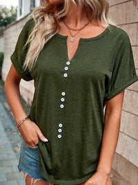 Full Size Decor Button Short Sleeve T-Shirt Plus Size 100100492662512 24 Affordable Fashion Under $100 Jerry's Apparel 