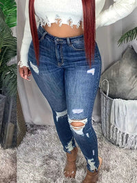Plus Size Slim Fit Distressed Jeans 100100907033055 52 Affordable Fashion Under $100 Jerry's Apparel 