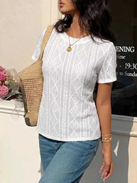 Textured Bow Back Knit T-Shirt 100100804231271 27 Women's T-shirts Affordable Fashion Under $100 Jerry's Apparel 
