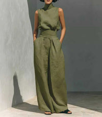 Full Size Turtleneck Sleeveless Top and Wide Leg Pants Set Plus Size 101001144135026 45 Affordable Fashion Under $100 Jerry's Apparel 