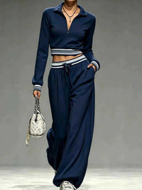 Full Size Half Zip Cropped Top and Pants Set Plus Size 101001454069686 52 Affordable Fashion Under $100 Jerry's Apparel 