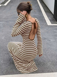 Striped Flare Sleeve Ribbed Knit Dress 101002374849166 47 Affordable Fashion Under $100 Jerry's Apparel 