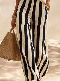 Full Size Striped Half Sleeve Top and Pants Set Plus Size 101001333529279 41 Affordable Fashion Under $100 Jerry's Apparel 