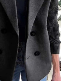 Full Size Knitted Sleeve Wool Blend Double-Breasted Blazer Plus Size 100100695520527 42 Affordable Fashion Under $100 Jerry's Apparel 