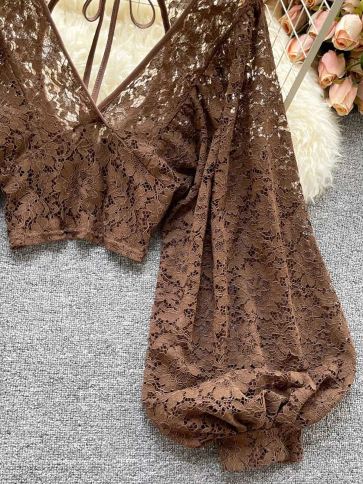 Lace Tie Back Long Sleeve Top 100100430044315 33 Affordable Fashion Under $100 Jerry's Apparel 