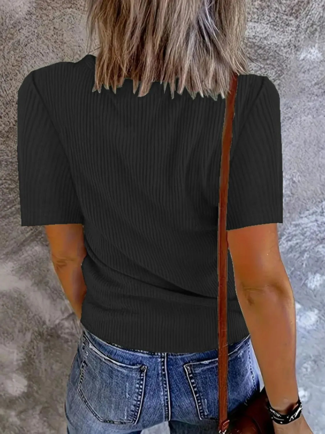 Solid V-Neck Short Sleeve T-Shirt