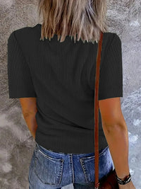 Solid V-Neck Short Sleeve T-Shirt
