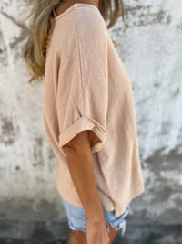 Full Size Loose Fit Short Sleeve T-Shirt Plus Size