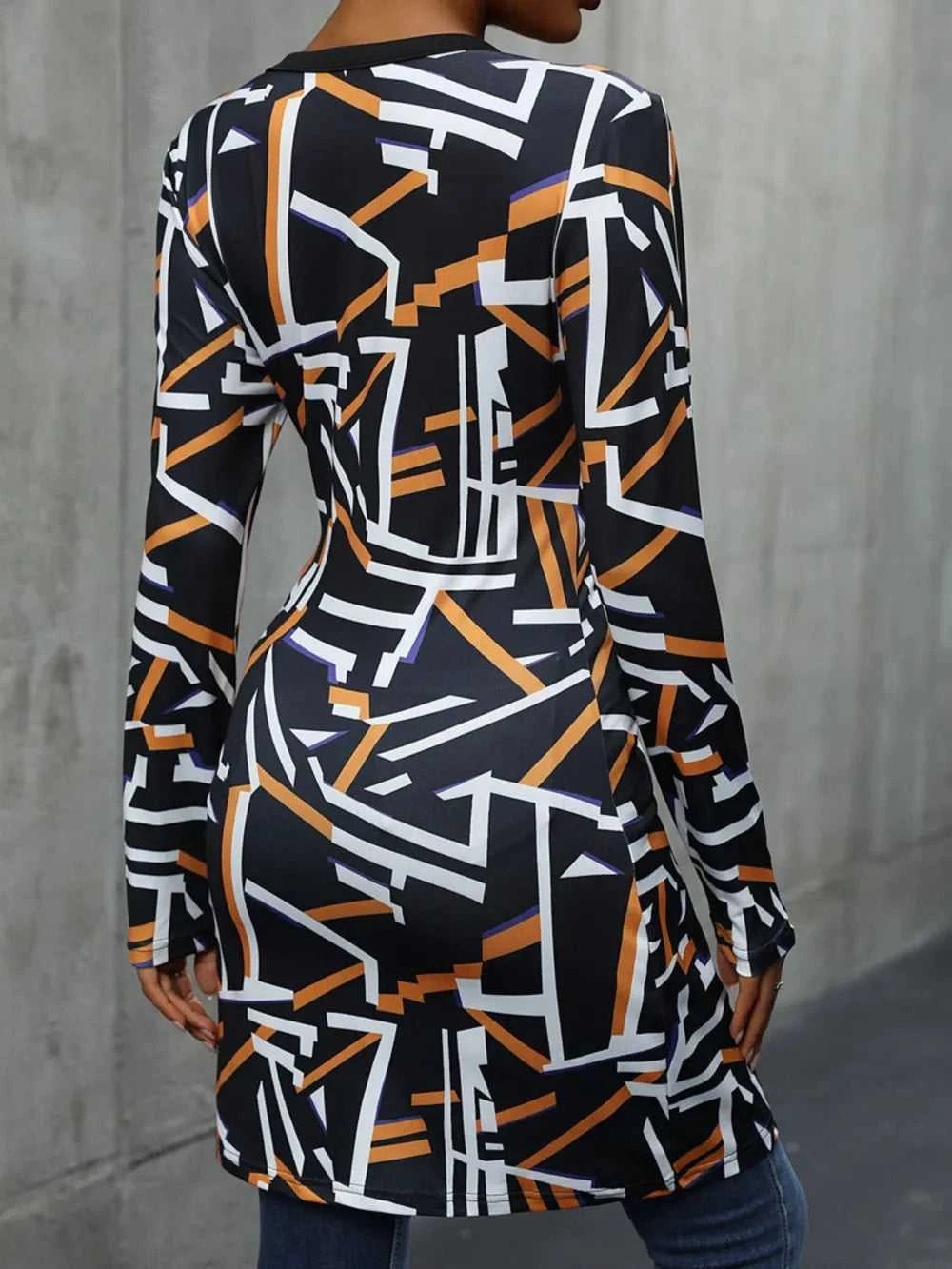 Perfee Geometric Surplice Long Sleeve T-Shirt 100100593551505 37 Affordable Fashion Under $100 Jerry's Apparel 