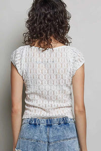 POL Sweetheart Neck Lace Short Sleeve Top 100100727331209 48 Affordable Fashion Under $100 Jerry's Apparel 