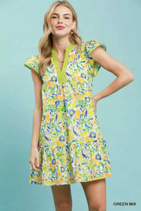 Umgee Floral Flutter Sleeve Tiered Mini Dress 100100847661099 57 Affordable Fashion Under $100 Jerry's Apparel 