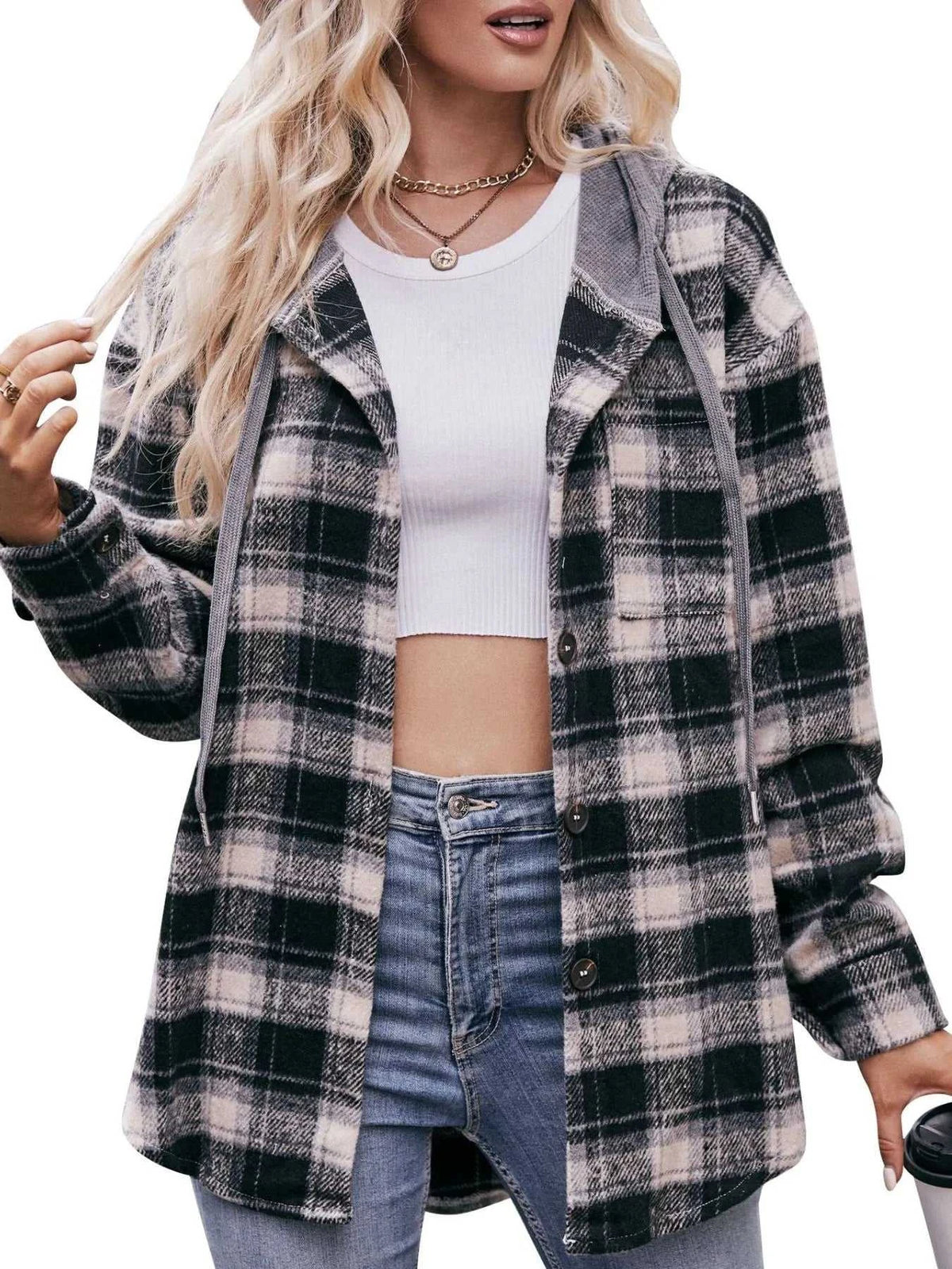 Oversized Plaid Button Up Shacket 100100074094768 50 Affordable Fashion Under $100 Jerry's Apparel 