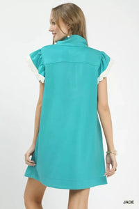 Umgee Zip-Neck Flutter Sleeve Dress 100100670721742 62 Affordable Fashion Under $100 Jerry's Apparel 