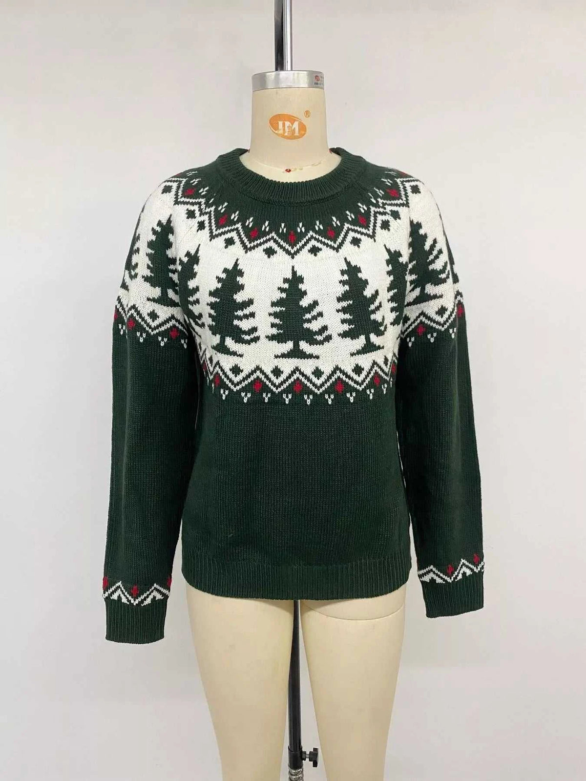 Christmas Tree Pattern Round Neck Sweater 101002229661667 54 Affordable Fashion Under $100 Jerry's Apparel 