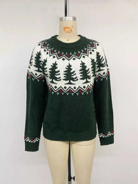 Christmas Tree Pattern Round Neck Sweater 101002229661667 54 Affordable Fashion Under $100 Jerry's Apparel 