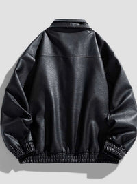 Men's Plus Size Faux Leather Bomber Jacket 100400787475284 100 Fashion Forward Plus Size Clothing Jerry's Apparel 