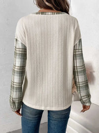 Perfee Plaid Half Button Long Sleeve T-Shirt 100100704091135 40 Affordable Fashion Under $100 Jerry's Apparel 