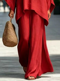 Full Size Batwing Sleeve Top and Wide-Leg Pants Set Plus Size 101001179587547 49 Affordable Fashion Under $100 Jerry's Apparel 
