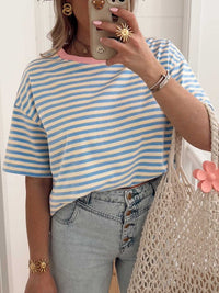 Striped Round Neck Casual T-Shirt 100100732461162 24 Affordable Fashion Under $100 Jerry's Apparel 