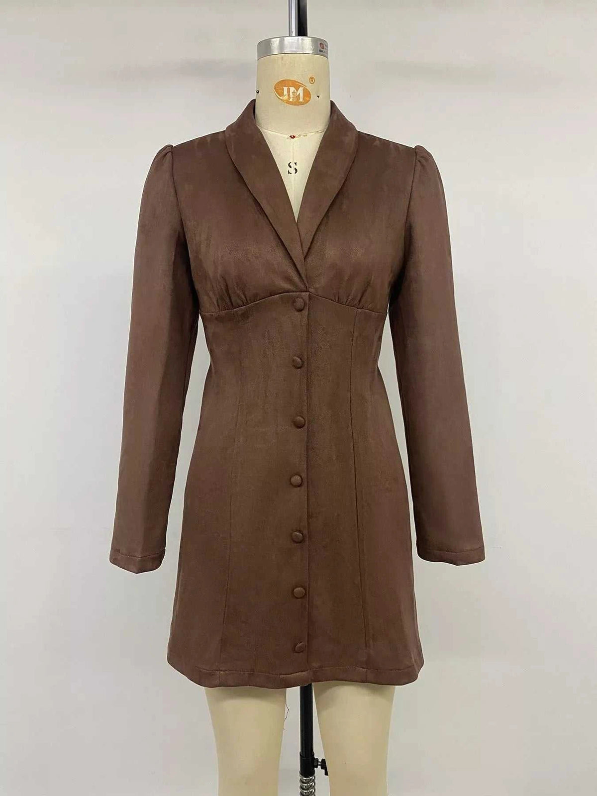 Button-Front Long Sleeve Blazer Dress 101001437295712 46 Affordable Fashion Under $100 Jerry's Apparel 
