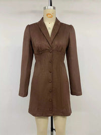 Button-Front Long Sleeve Blazer Dress 101001437295712 46 Affordable Fashion Under $100 Jerry's Apparel 