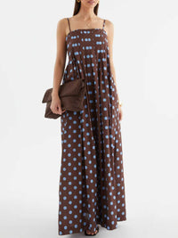 Polka Dot Pleated Detail Maxi Dress 100100737437161 50 Affordable Fashion Under $100 Jerry's Apparel 