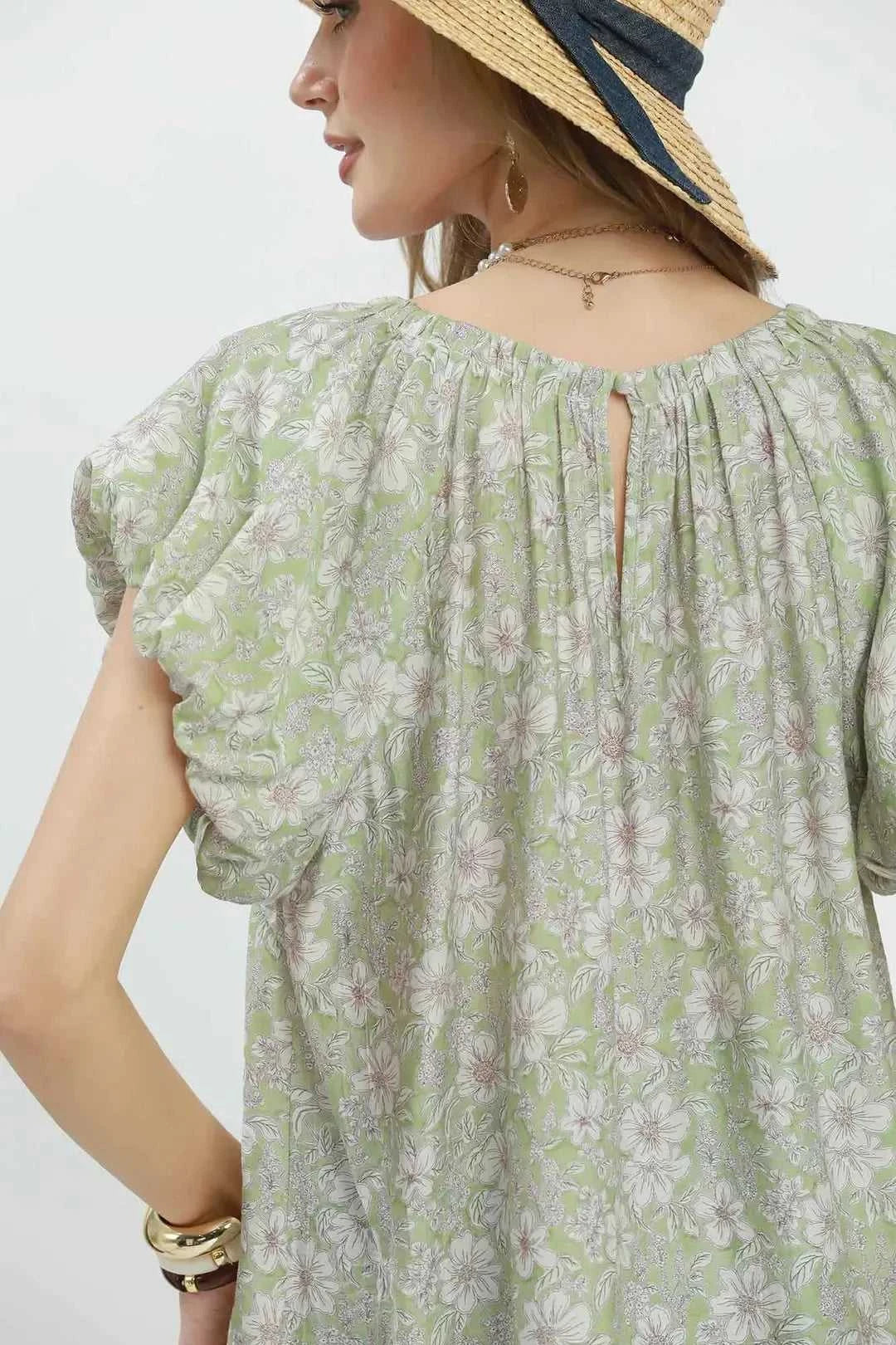 Umgee Floral Puff Sleeve Blouse 100100619591928 47 Affordable Fashion Under $100 Jerry's Apparel 
